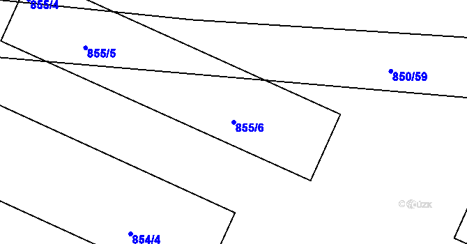 Parcela st. 855/6 v KÚ Starovičky, Katastrální mapa
