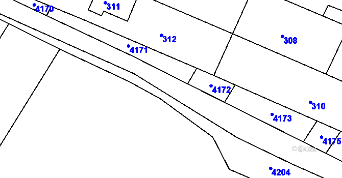 Parcela st. 283/21 v KÚ Starovičky, Katastrální mapa