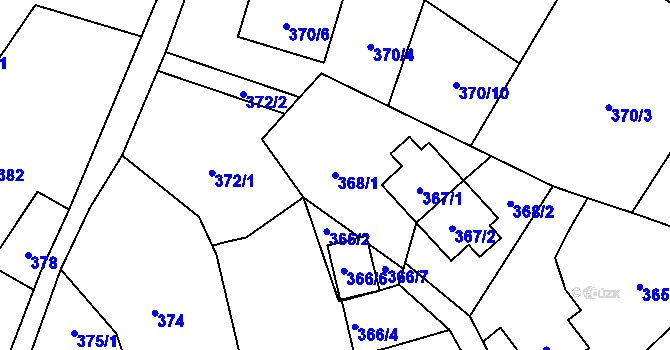 Parcela st. 368/1 v KÚ Starý Bohumín, Katastrální mapa