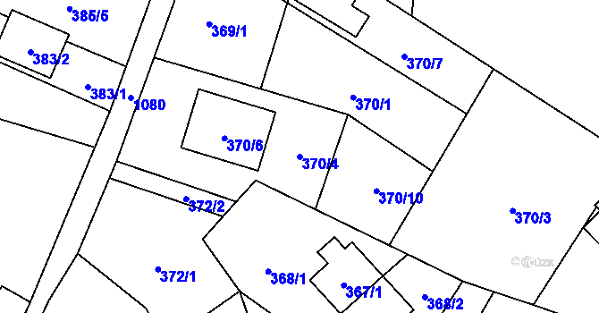 Parcela st. 370/4 v KÚ Starý Bohumín, Katastrální mapa