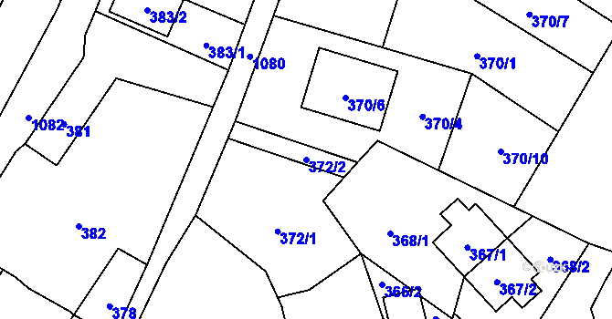 Parcela st. 372/2 v KÚ Starý Bohumín, Katastrální mapa