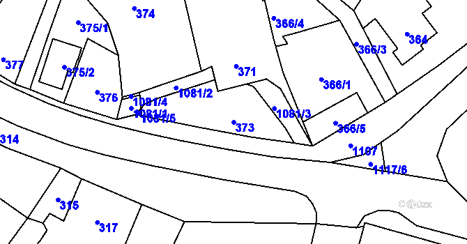 Parcela st. 373 v KÚ Starý Bohumín, Katastrální mapa