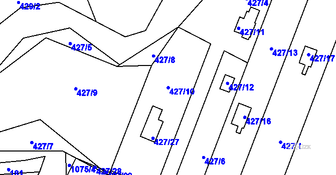 Parcela st. 427/10 v KÚ Starý Bohumín, Katastrální mapa