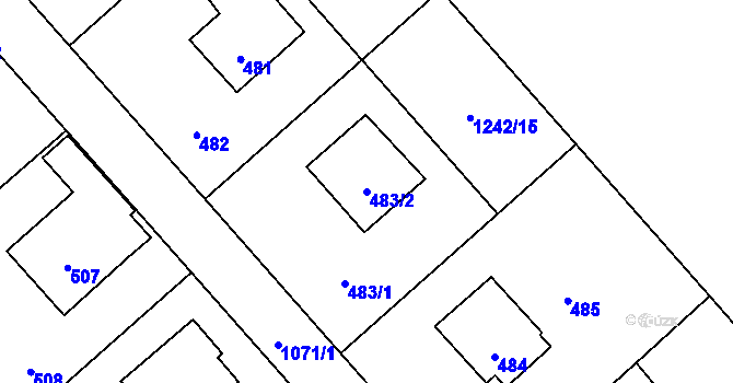 Parcela st. 483/2 v KÚ Starý Bohumín, Katastrální mapa