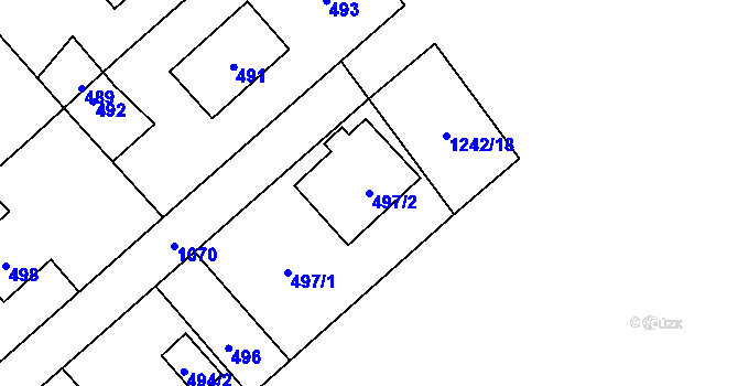 Parcela st. 497/2 v KÚ Starý Bohumín, Katastrální mapa