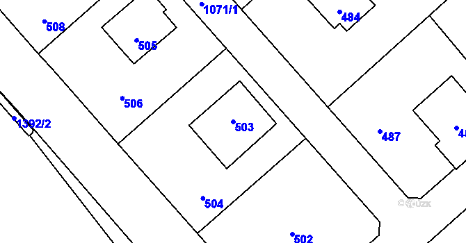 Parcela st. 503 v KÚ Starý Bohumín, Katastrální mapa