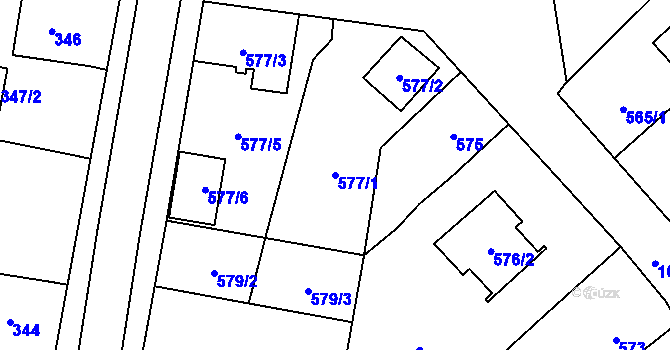 Parcela st. 577/1 v KÚ Starý Bohumín, Katastrální mapa