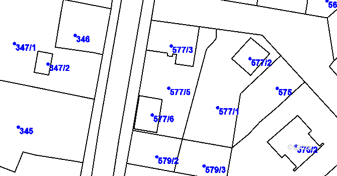 Parcela st. 577/5 v KÚ Starý Bohumín, Katastrální mapa