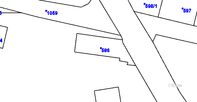 Parcela st. 586 v KÚ Starý Bohumín, Katastrální mapa