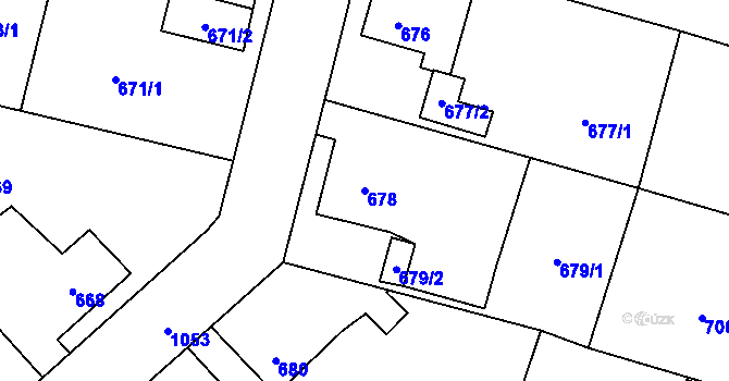 Parcela st. 678 v KÚ Starý Bohumín, Katastrální mapa