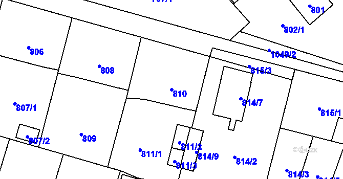 Parcela st. 810 v KÚ Starý Bohumín, Katastrální mapa