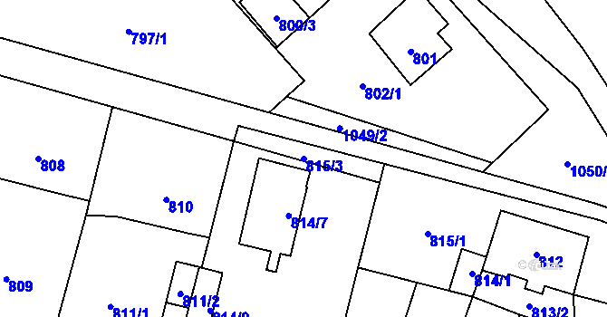 Parcela st. 815/3 v KÚ Starý Bohumín, Katastrální mapa