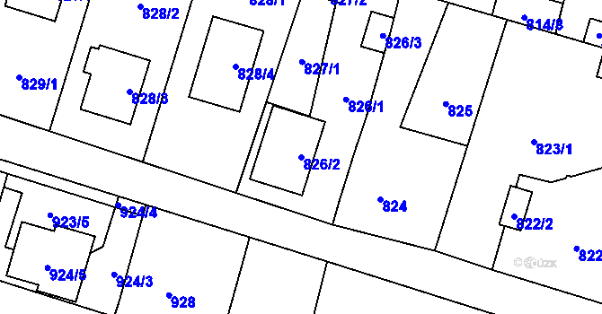 Parcela st. 826/2 v KÚ Starý Bohumín, Katastrální mapa