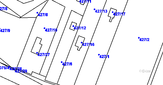 Parcela st. 427/16 v KÚ Starý Bohumín, Katastrální mapa