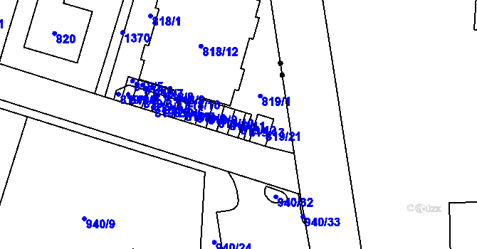 Parcela st. 819/12 v KÚ Starý Bohumín, Katastrální mapa