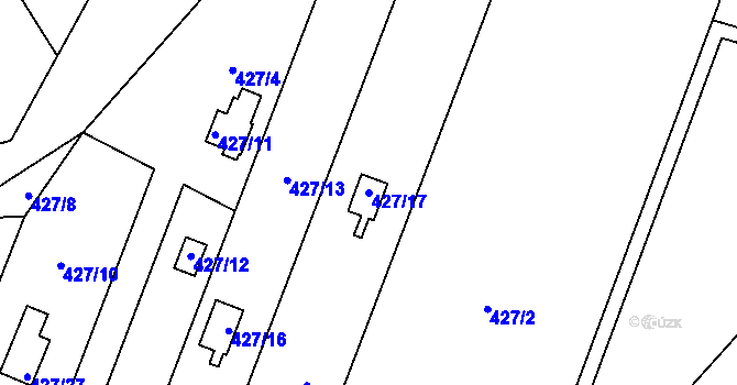 Parcela st. 427/17 v KÚ Starý Bohumín, Katastrální mapa