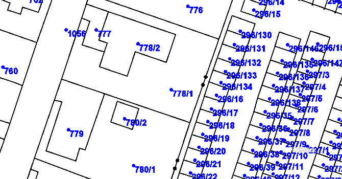 Parcela st. 778/1 v KÚ Starý Bohumín, Katastrální mapa