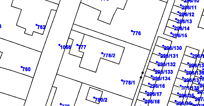 Parcela st. 778/2 v KÚ Starý Bohumín, Katastrální mapa