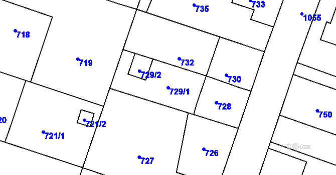 Parcela st. 729/1 v KÚ Starý Bohumín, Katastrální mapa