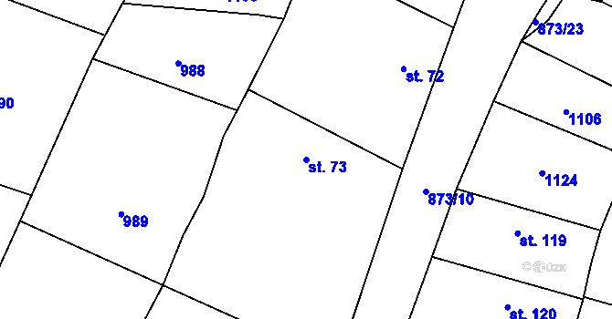 Parcela st. 73 v KÚ Starý Bydžov, Katastrální mapa