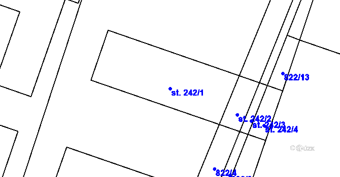 Parcela st. 242/1 v KÚ Starý Bydžov, Katastrální mapa