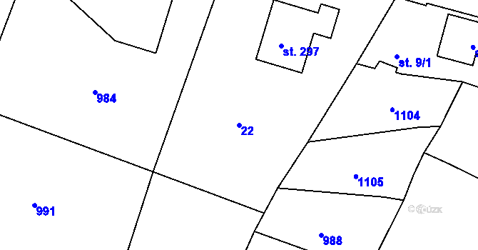 Parcela st. 22 v KÚ Starý Bydžov, Katastrální mapa