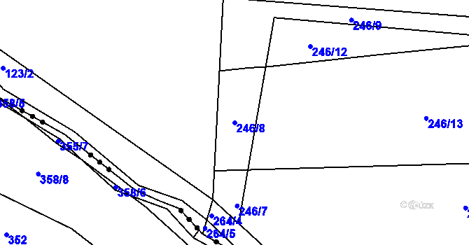 Parcela st. 246/8 v KÚ Starý Bydžov, Katastrální mapa