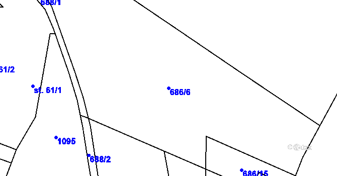 Parcela st. 686/6 v KÚ Starý Bydžov, Katastrální mapa