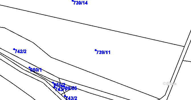 Parcela st. 739/11 v KÚ Starý Bydžov, Katastrální mapa