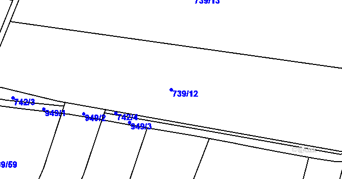Parcela st. 739/12 v KÚ Starý Bydžov, Katastrální mapa
