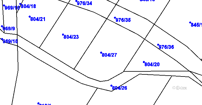 Parcela st. 804/27 v KÚ Starý Bydžov, Katastrální mapa