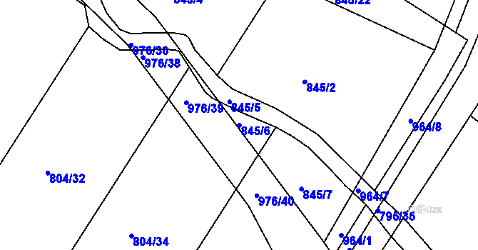 Parcela st. 845/6 v KÚ Starý Bydžov, Katastrální mapa