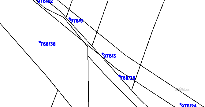 Parcela st. 976/3 v KÚ Starý Bydžov, Katastrální mapa