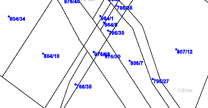 Parcela st. 976/20 v KÚ Starý Bydžov, Katastrální mapa