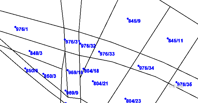 Parcela st. 976/33 v KÚ Starý Bydžov, Katastrální mapa