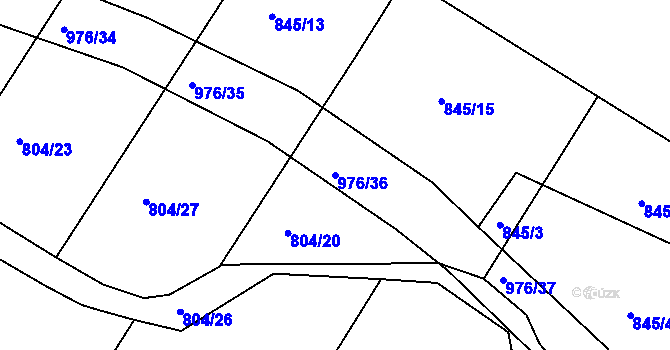 Parcela st. 976/36 v KÚ Starý Bydžov, Katastrální mapa
