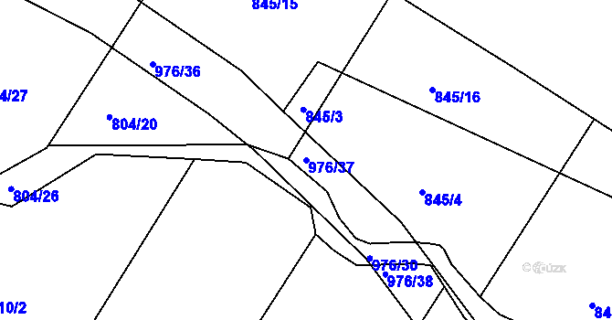 Parcela st. 976/37 v KÚ Starý Bydžov, Katastrální mapa