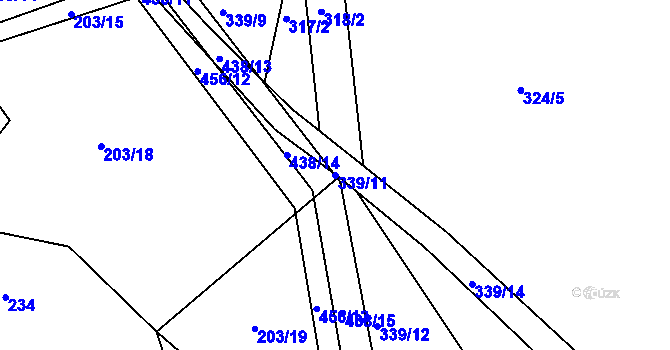 Parcela st. 339/11 v KÚ Podhradí v Železných horách, Katastrální mapa