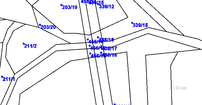 Parcela st. 438/18 v KÚ Podhradí v Železných horách, Katastrální mapa