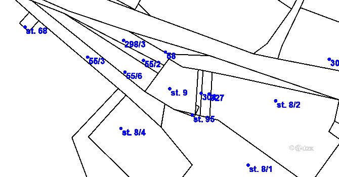 Parcela st. 9 v KÚ Skoranov, Katastrální mapa