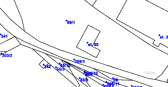Parcela st. 50 v KÚ Skoranov, Katastrální mapa