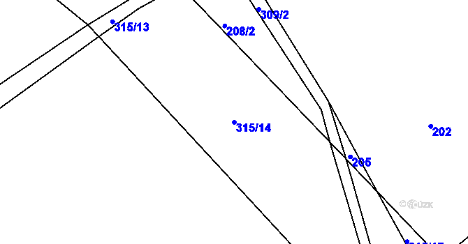 Parcela st. 315/14 v KÚ Skoranov, Katastrální mapa