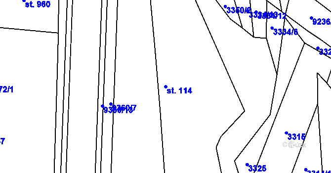 Parcela st. 114 v KÚ Starý Hrozenkov, Katastrální mapa