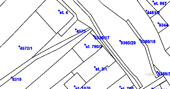 Parcela st. 790/2 v KÚ Starý Hrozenkov, Katastrální mapa