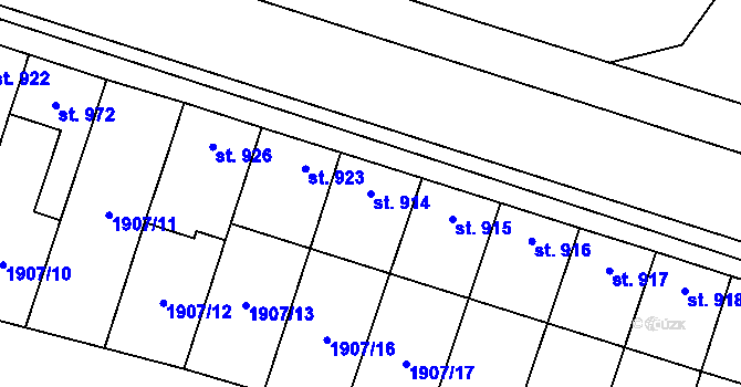 Parcela st. 914 v KÚ Starý Hrozenkov, Katastrální mapa