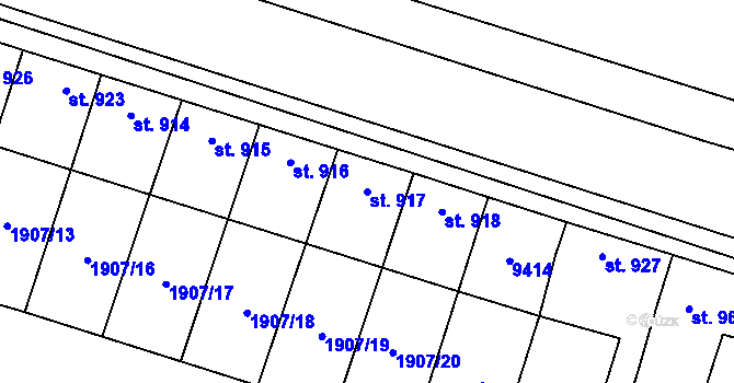 Parcela st. 917 v KÚ Starý Hrozenkov, Katastrální mapa
