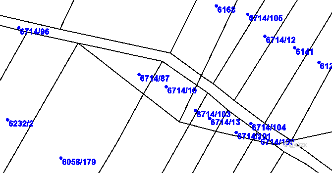 Parcela st. 6714/10 v KÚ Starý Hrozenkov, Katastrální mapa