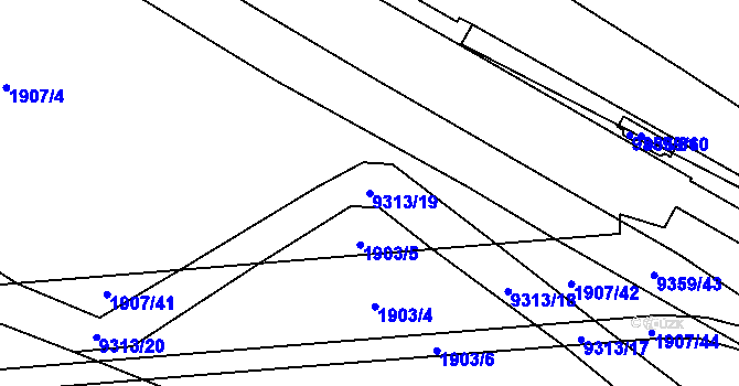 Parcela st. 9313/19 v KÚ Starý Hrozenkov, Katastrální mapa