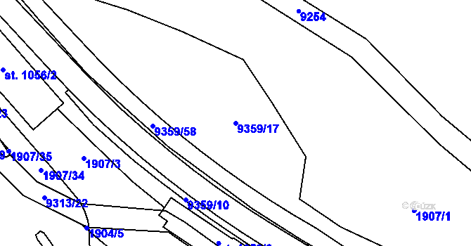 Parcela st. 9359/17 v KÚ Starý Hrozenkov, Katastrální mapa