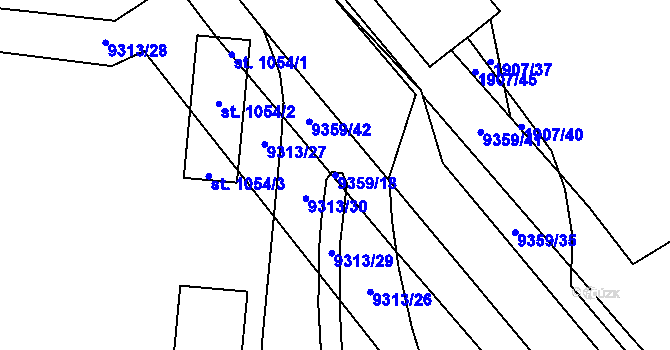 Parcela st. 9359/18 v KÚ Starý Hrozenkov, Katastrální mapa